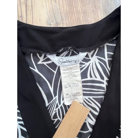 Y2K Speechless V-Neck Midi Dress Juniors 7 Black Satin Print Flowy Stretch - Picture 5 of 7